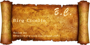 Birg Cicelle névjegykártya